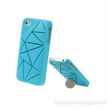 Hard Soft ABS Coin 4 Stand Cover Cases for iPhone 4 and 4S, 6 Colors